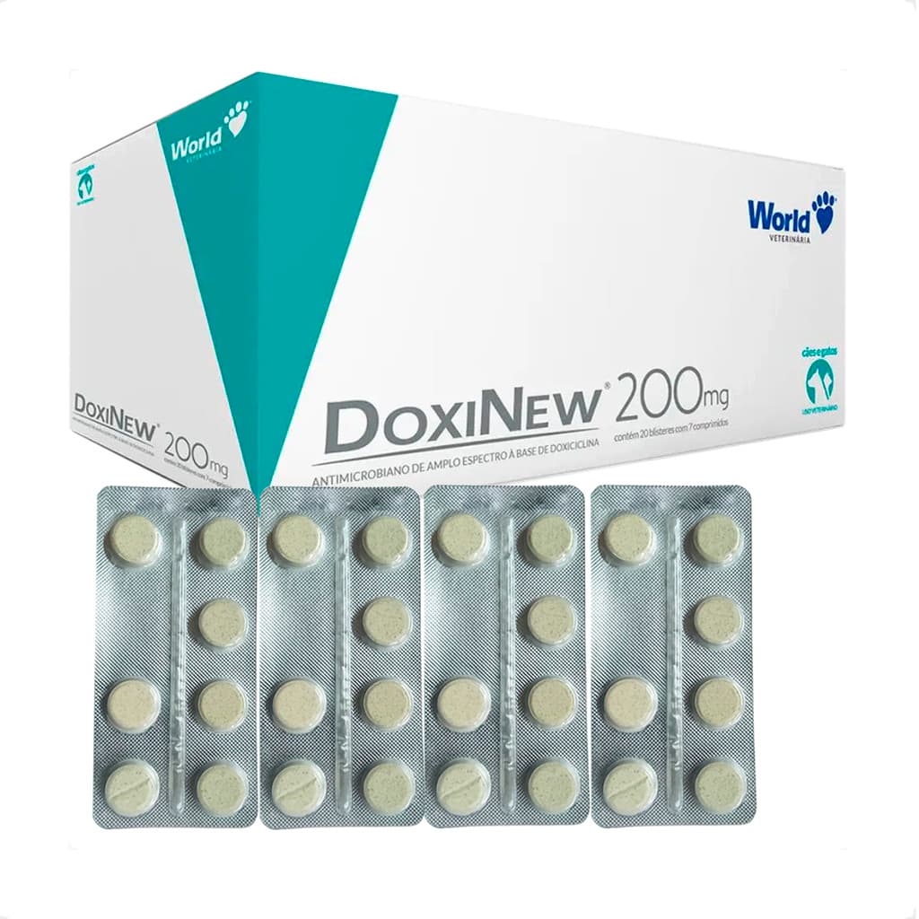 DoxiNew 200 mg World para Cães e Gatos - 4 Blíster