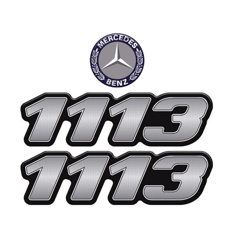 Kit Emblemas 1113 Mercedes Benz Adesivo Lateral Cromado