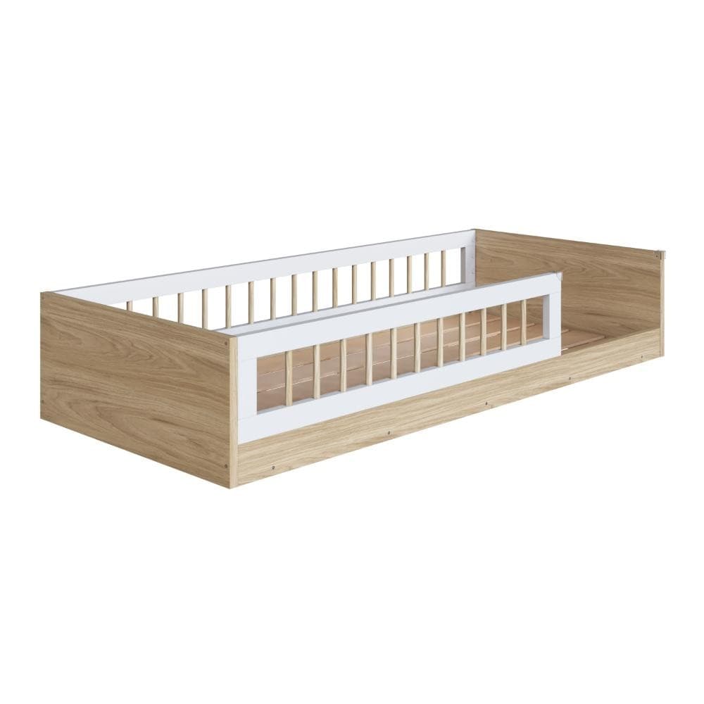 Cama Montessoriana Infantil Solteiro Affetto AFT015AVBC 188x78cm Aveiro Oak/Branco - Completa Móveis