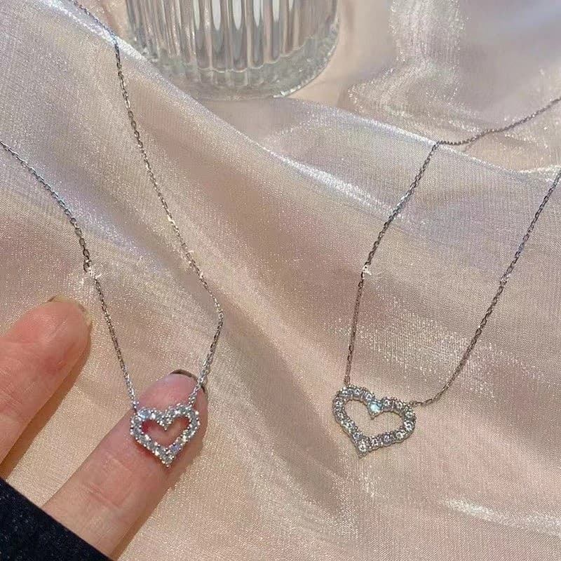 Colar Bamoer Com Design De Coração Elegante Estilo Coreano Joias Presentes Para Mulheres
