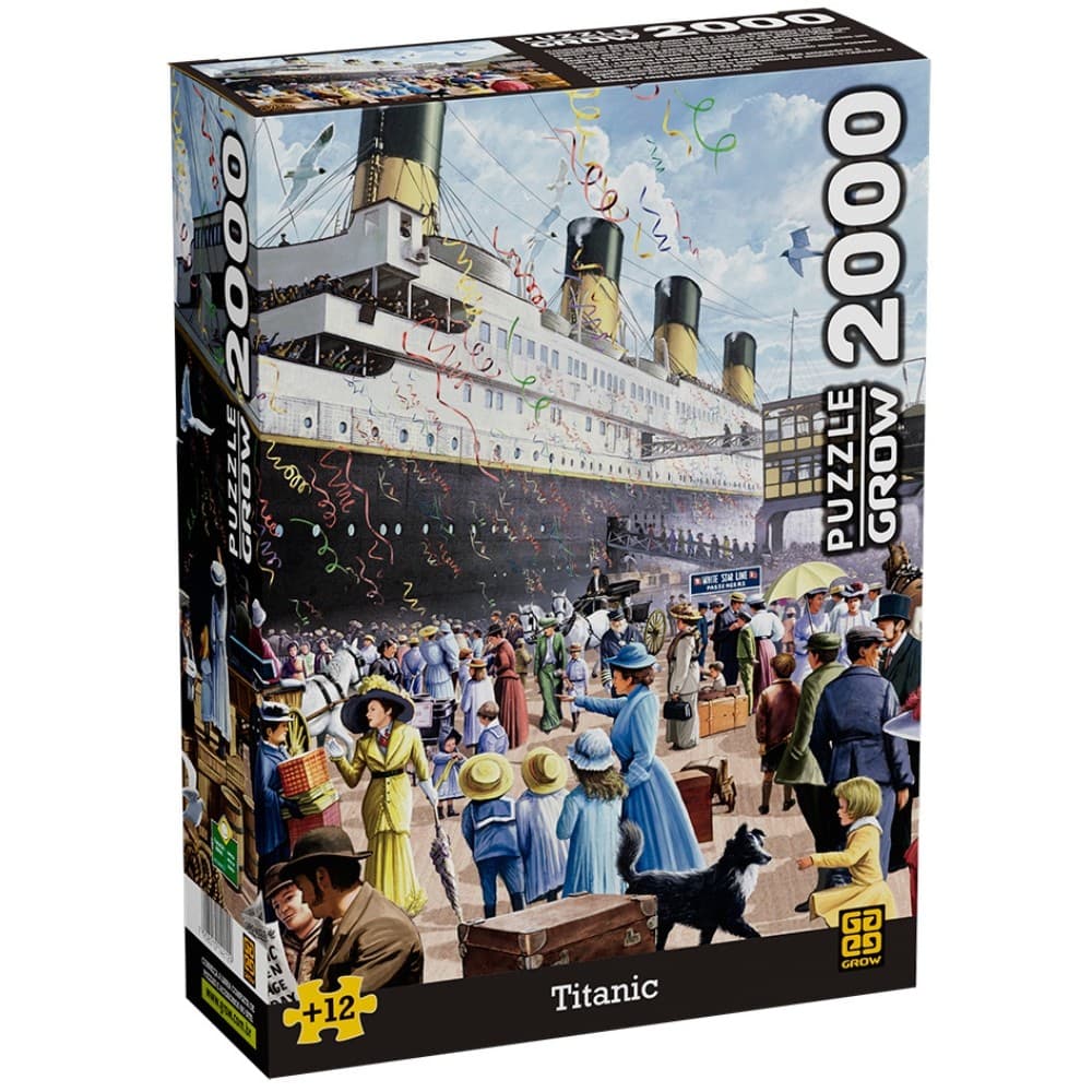 QUEBRA CABEÇA TITANIC 2000 PEÇAS GROW PUZZLE NAVIO FILME PORTO LUXO CRUZEIRO VIAGEM BARCO AFUNDADO