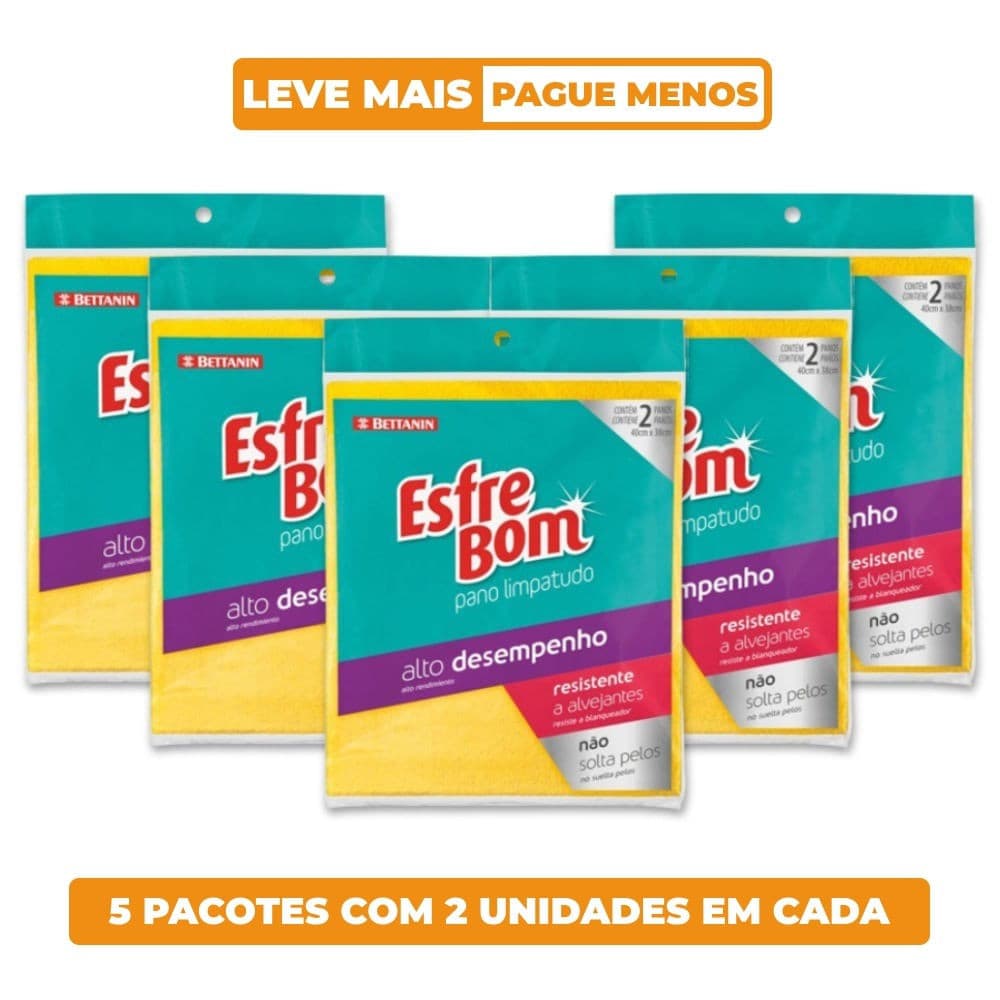 Kit Pano Limpatudo EsfreBom 10 Unidades Bettanin