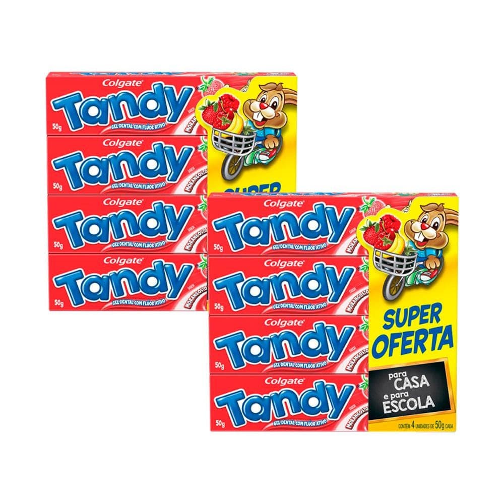 Kit com 2 Creme Dental Infantil Colgate Tandy Morangostoso 4un de 50g