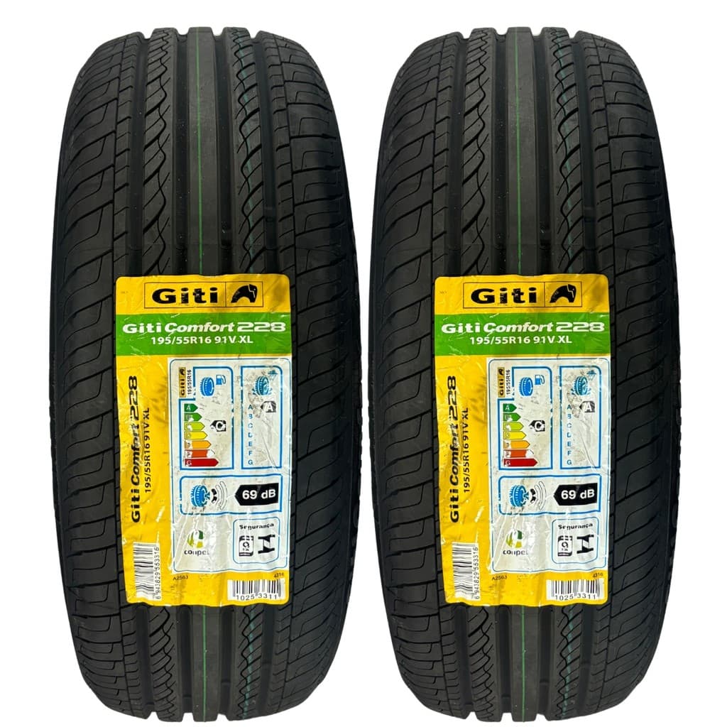 KIT 02 PNEUS 195/55R16 GITI GITICONFORT 228 91V XL NEW POLO ARO 16