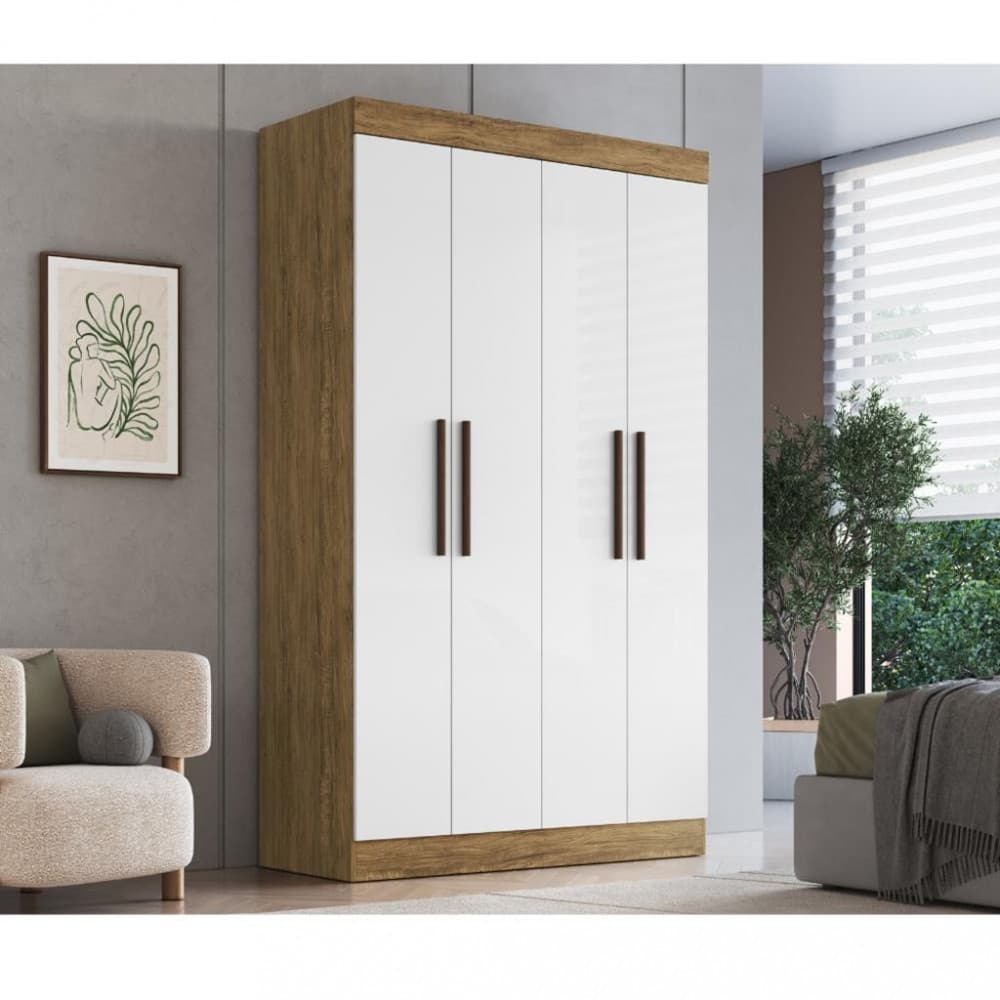 Guarda Roupa Solteiro 4 Portas em MDF New Recife Doripel