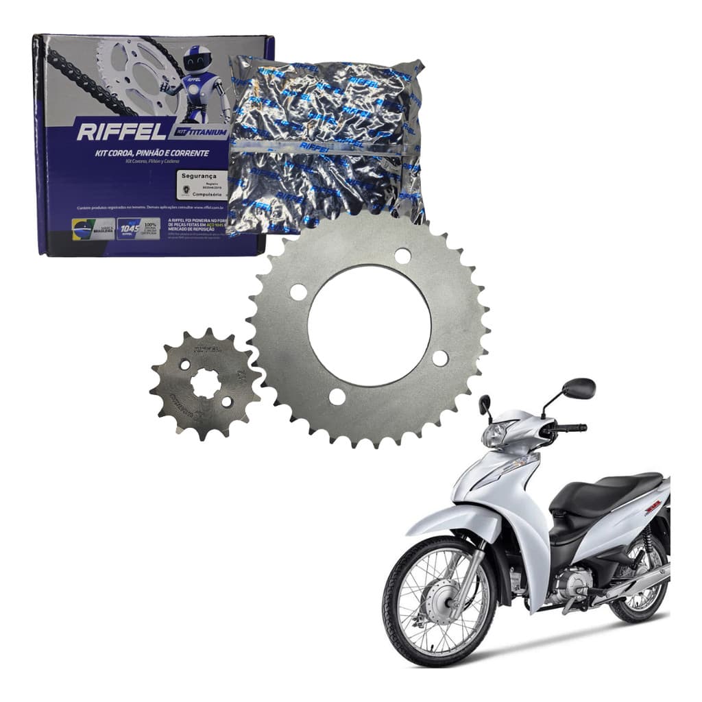 Kit Relação Transmissão Tração Biz 110i Biz 125 2005 A 2026 Original Riffel