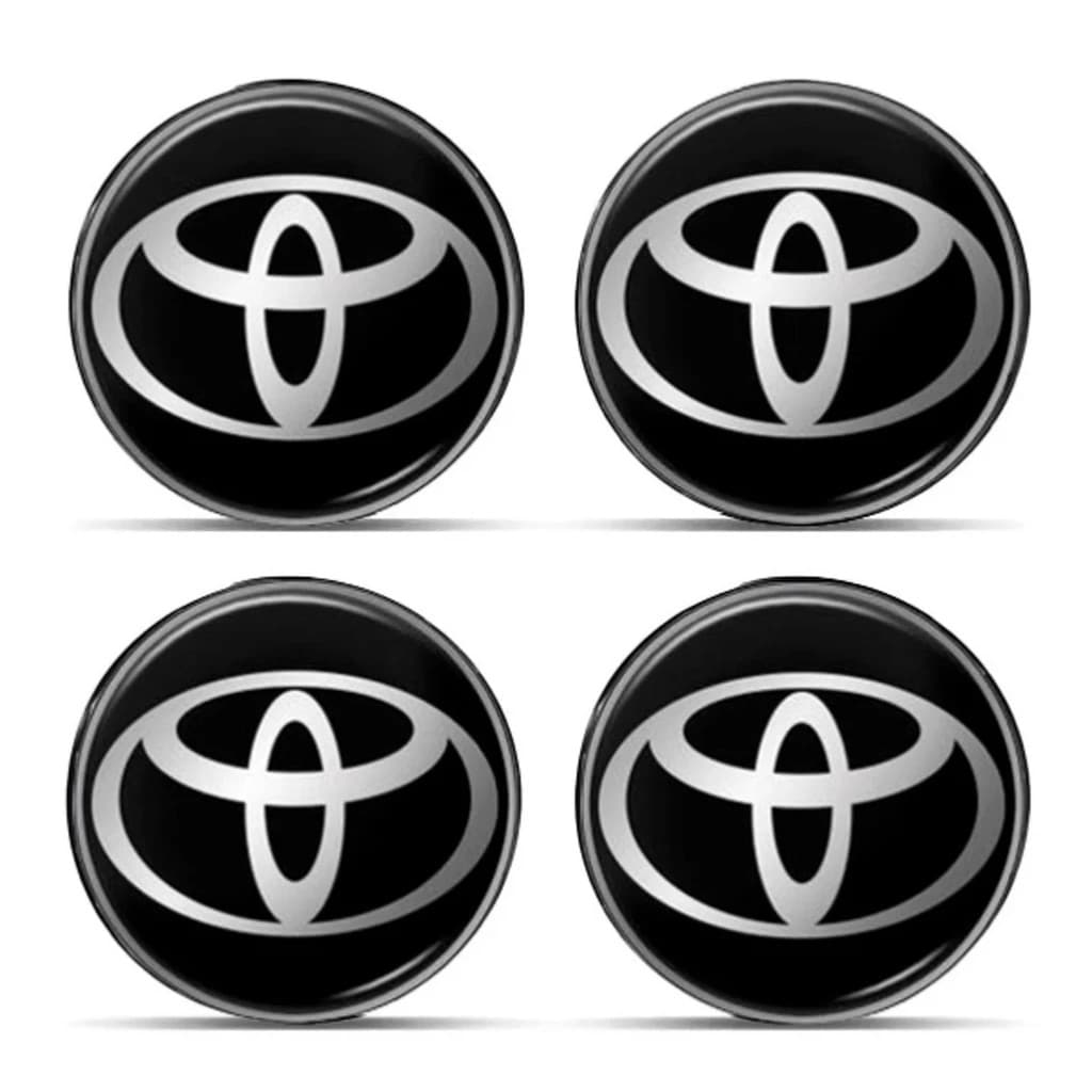 Kit Com 4 Emblema Resinado Calota Toyota Adesivo 48mm