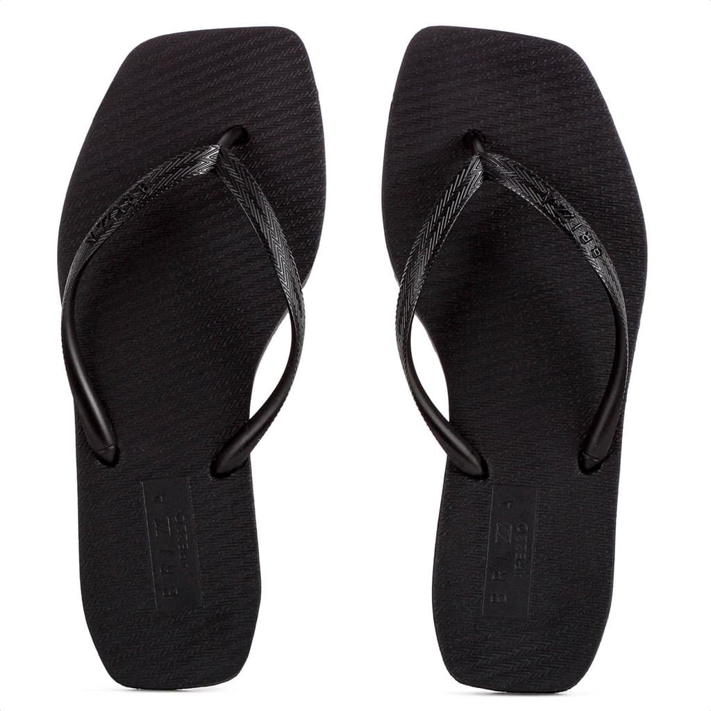 Chinelo Brizza Arezzo Bico Quadrado Preto - Feminino