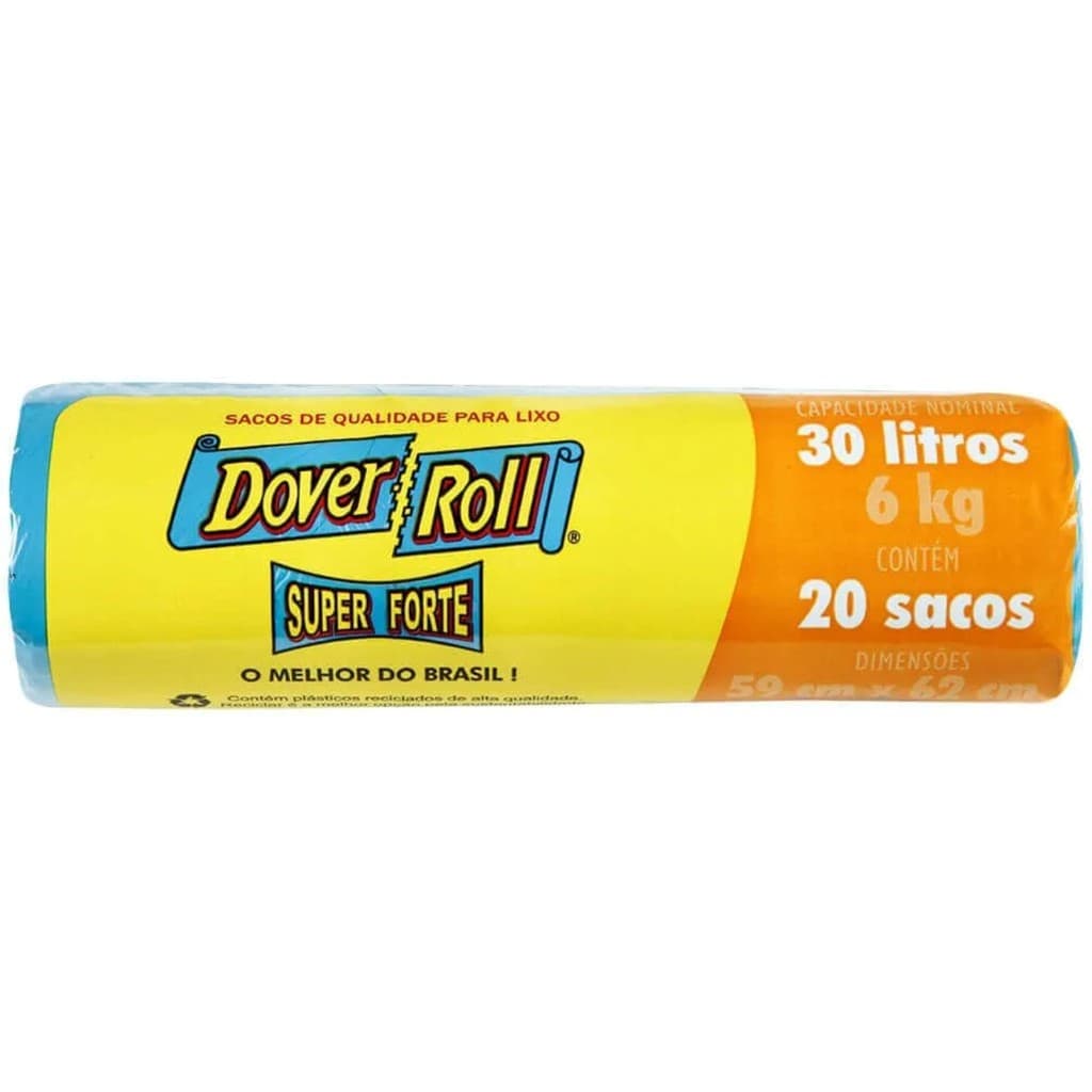 Dover Roll Saco P/ Lixo Super Forte Azul Rolo 30L