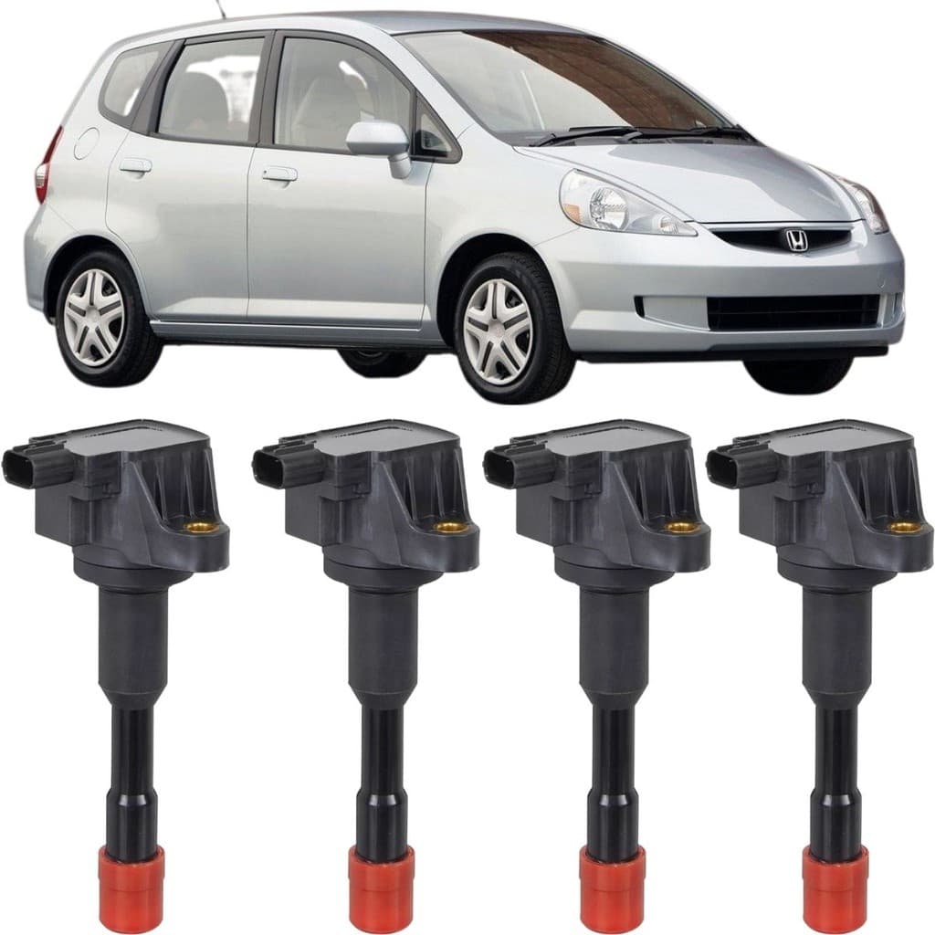 Kit 4 Bobina De Ignição Dianteira Honda Fit 1.4 8V 2004 2005 2006 2007 2008