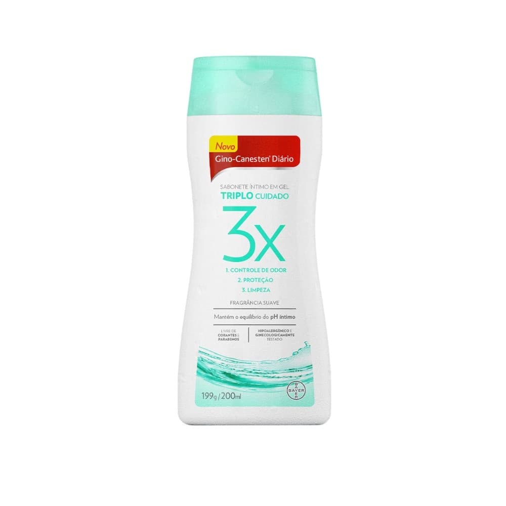 Sabonete Íntimo Diário Gel Triplo Cuidado 200ml Gino-Canesten