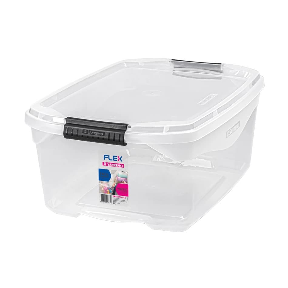 Kit Caixa Organizadora Transparente 20L Flex 3 Peças Sanremo