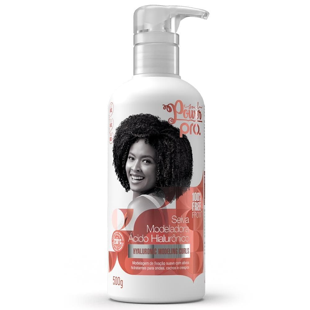 Gel de Fixação Seiva Modeladora Acido Hialurônico Hyaluronic Modeling Curls Soul Power Pro 500g