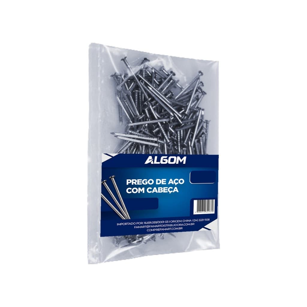 Prego de Aço Com Cabeça 17x27 Com 1kg Algom