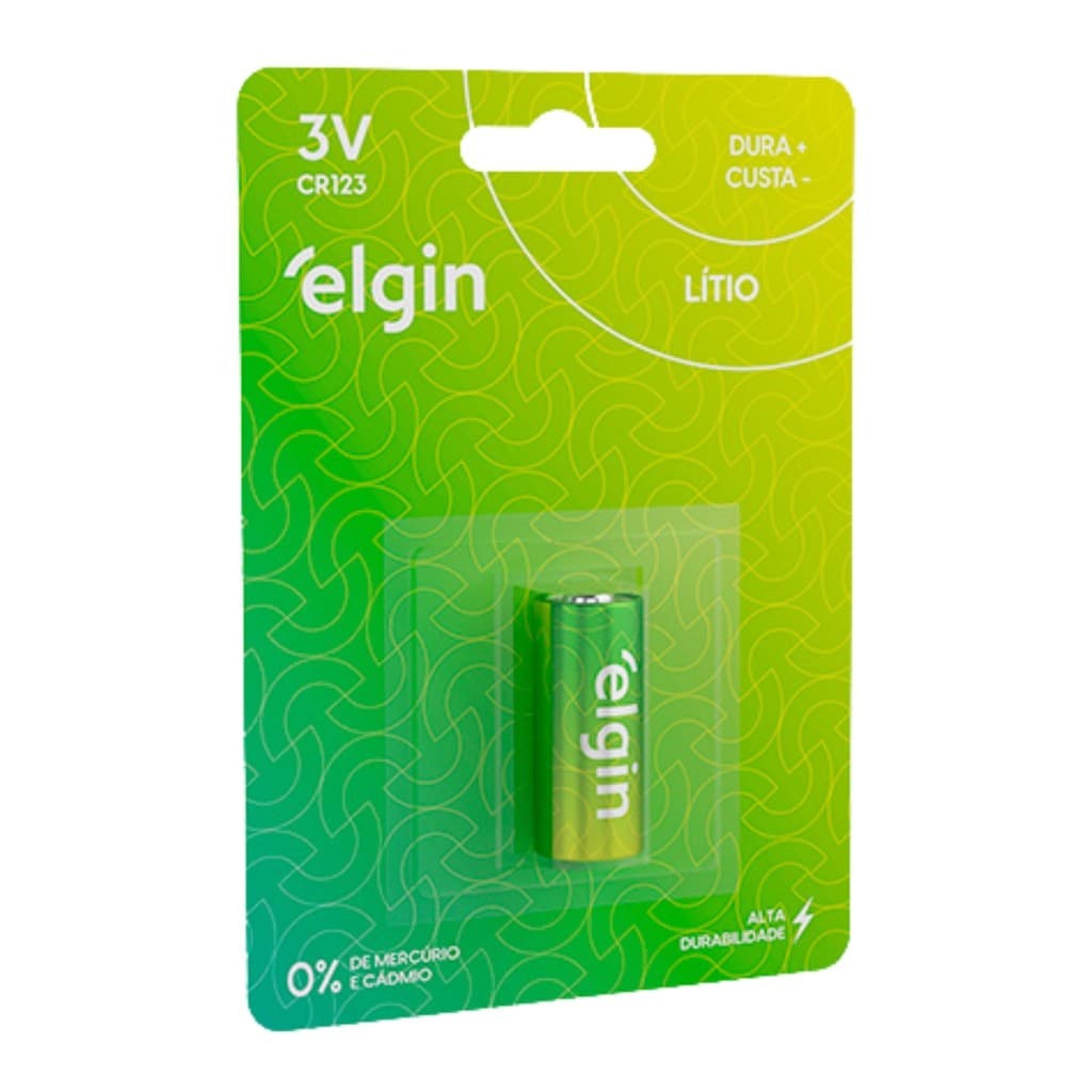 Bateria Pilha Cr123 3v Sensor Alarme Câmera Elgin