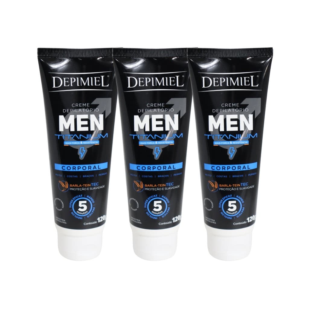 Kit 3 Creme Depilatória Men Corporal Masculino Depimiel