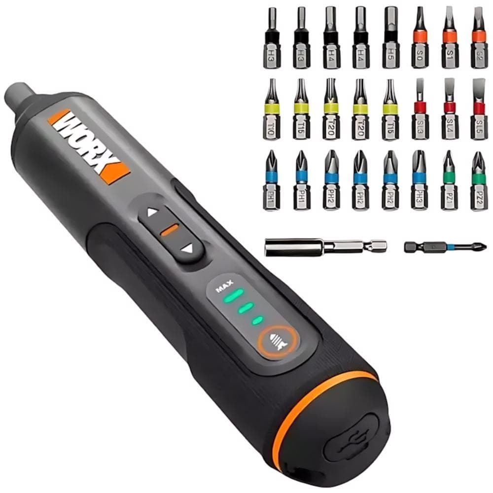 Parafusadeira à Bateria 4,0V com Led e Kit Bits WX240 WORX