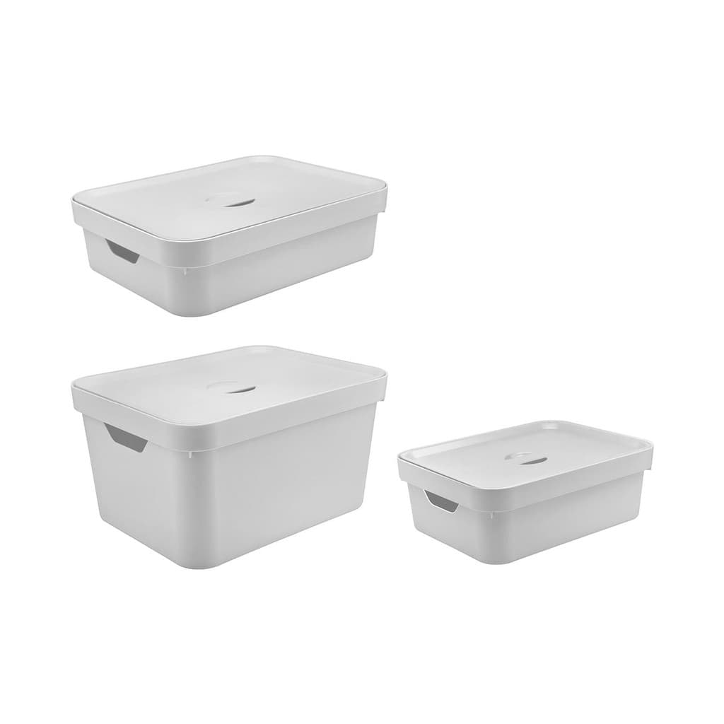 Kit de caixa organizadora Ou 3 peças Linha Cube - Branco