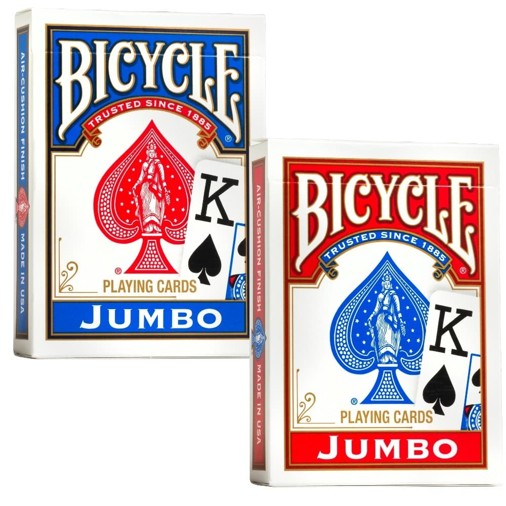 BARALHO BICYCLE JUMBO INDEX AZUL OU VERMELHO 55 CARTAS COPAG BLUE RED GRANDE CARD STANDARD SIZE JOGO