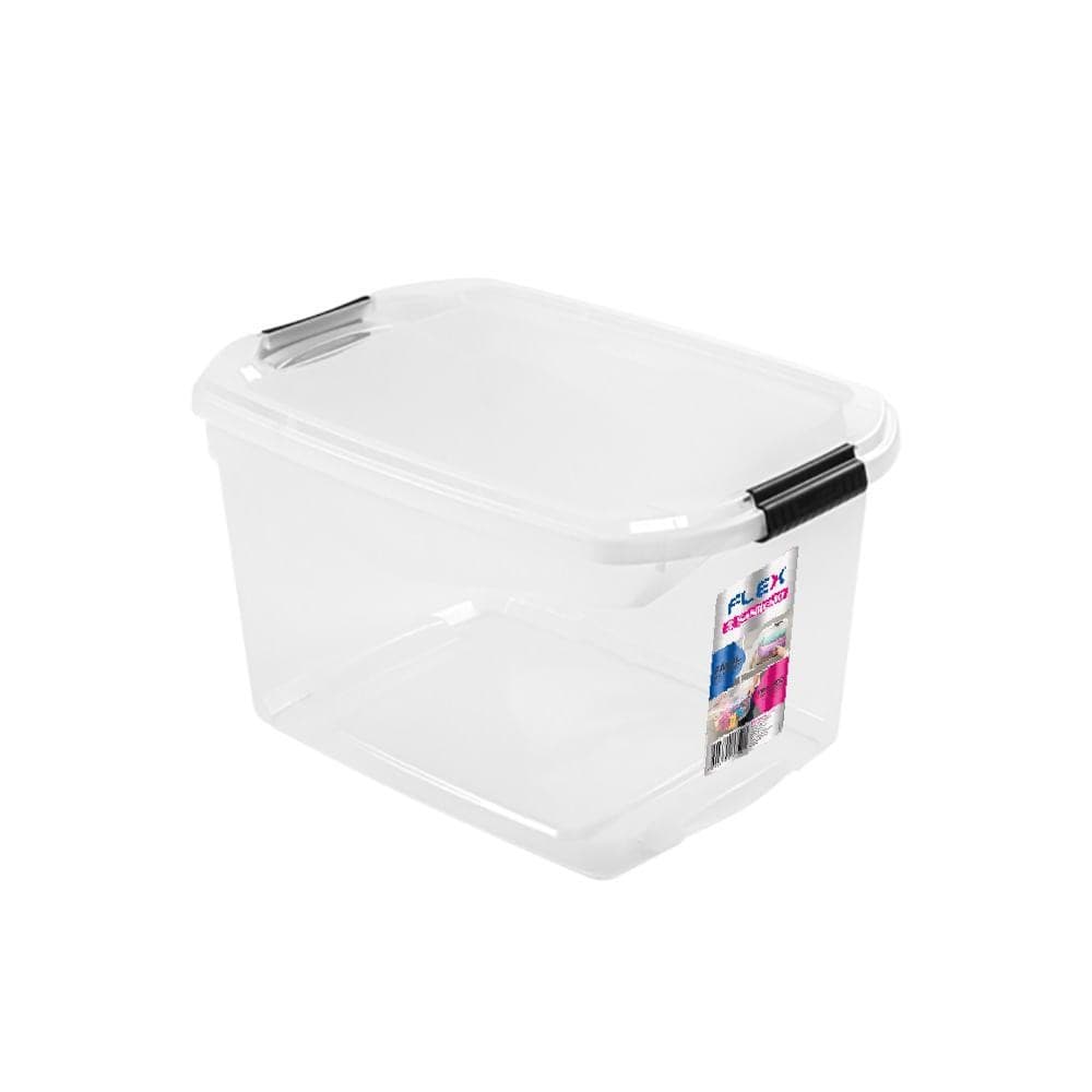 Caixa Organizadora Plástica Transparente 29L Flex Sanremo
