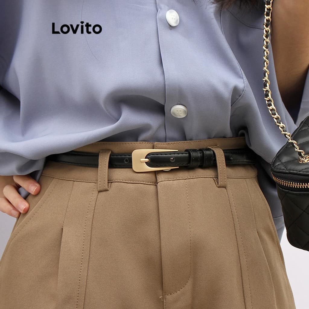 Lovito Casual Cinto Cinto Geométrico Liso Para Mulheres LFA27336
