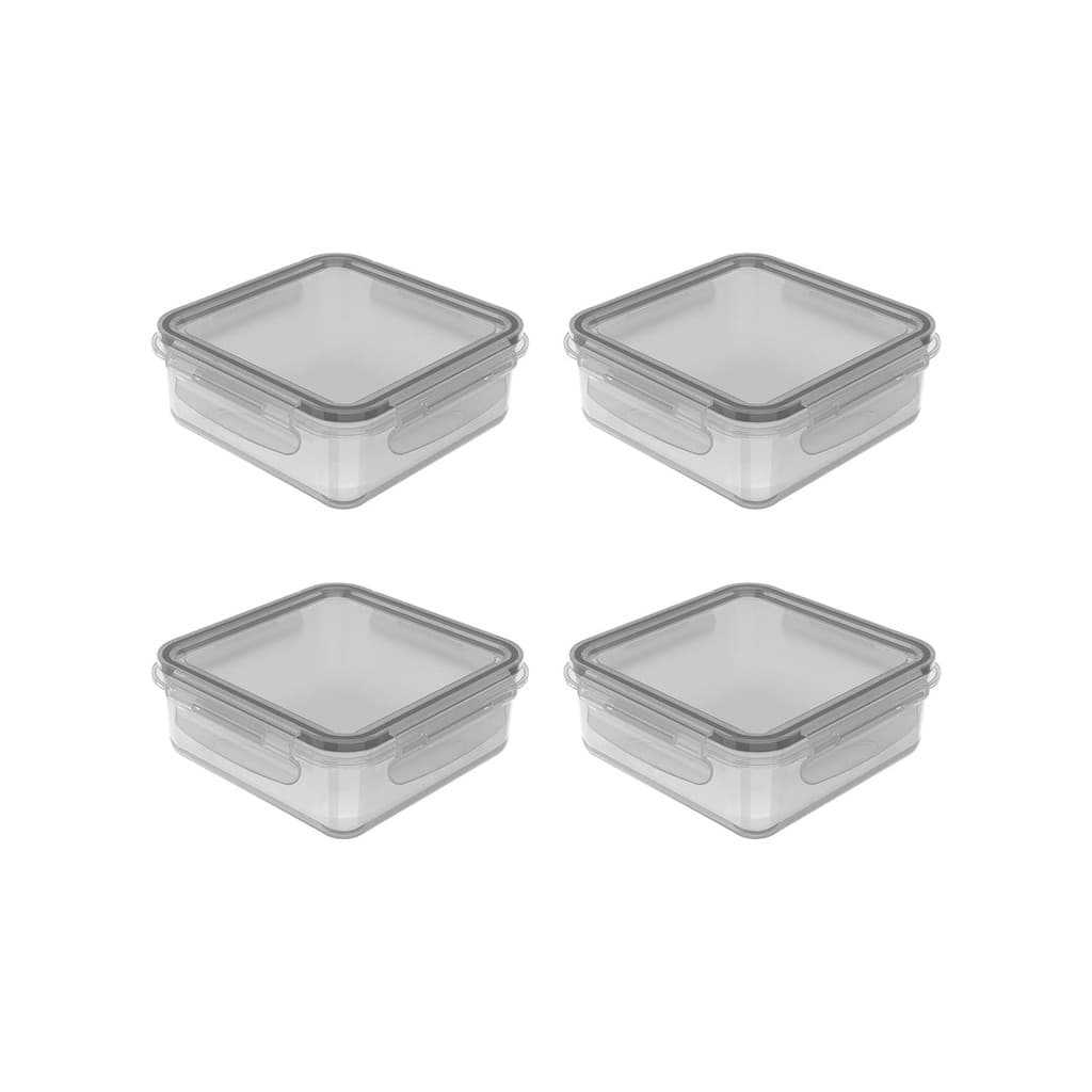 Kit de potes herméticos  quadrado Ou 4 peças - Natural