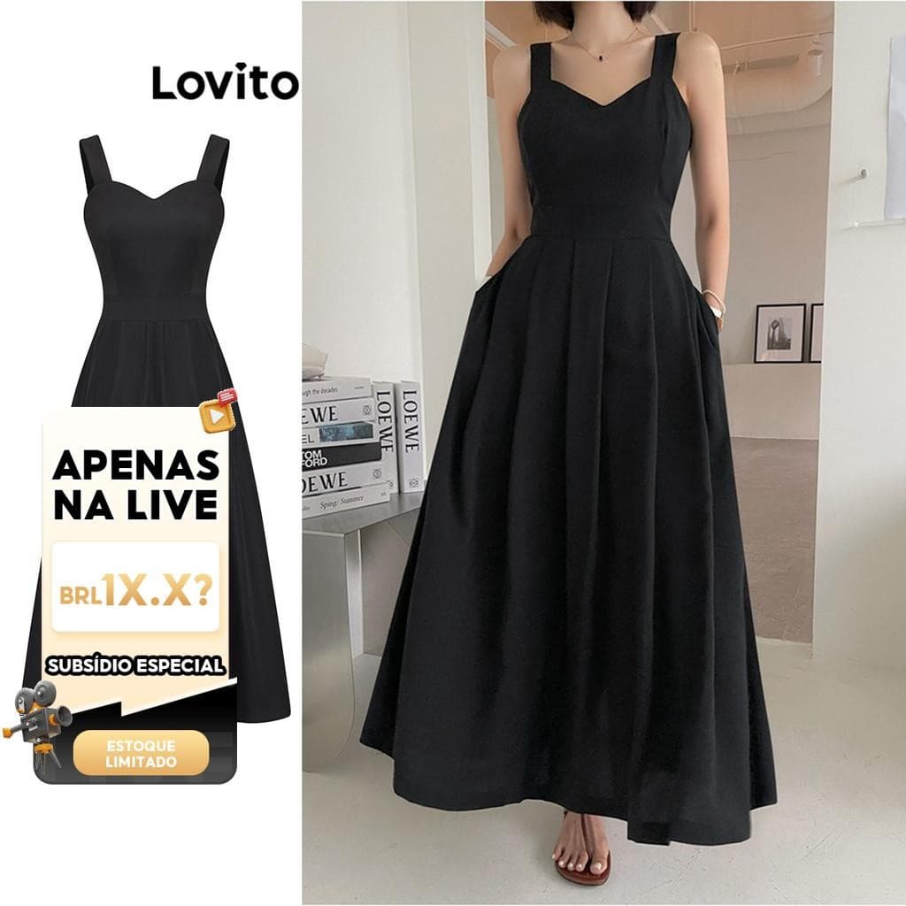 Live Hosts' pick Lovito Elegante Vestido de Baile com Bolsos para Mulheres L74ED305