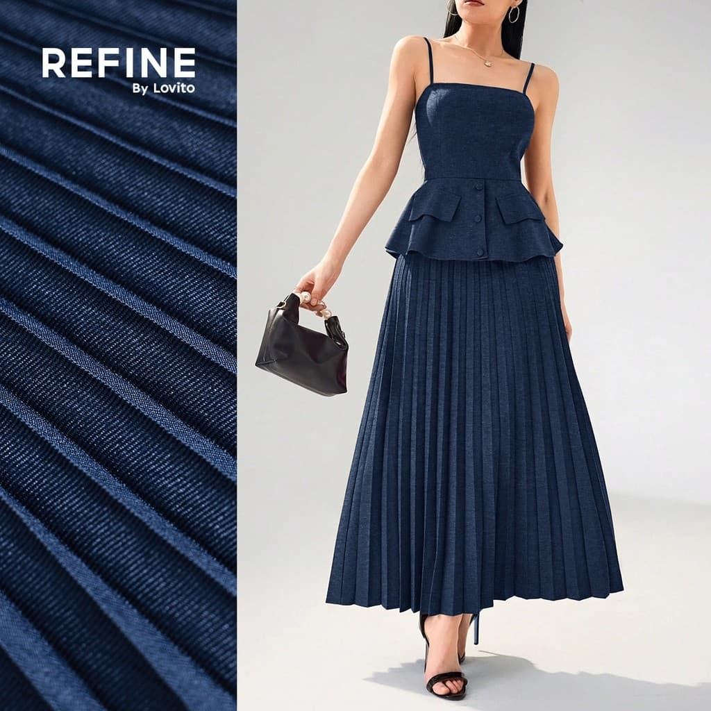 (Refine by Lovito) Elegante Blusas ou Calças com Pregas Botões para a primavera/verão Trabalho LR18L053