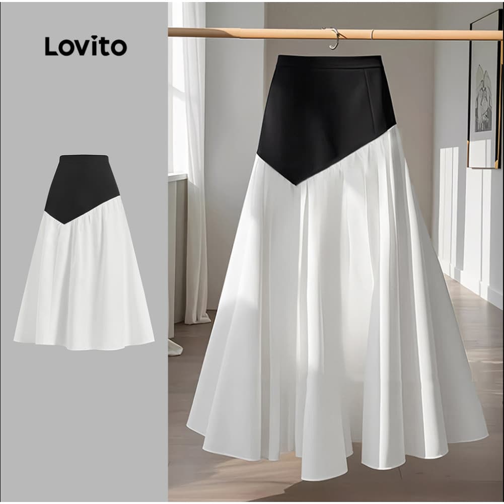 Lovito Saia Elegante Midi Recorte Assimétrico SKB129P2D040
