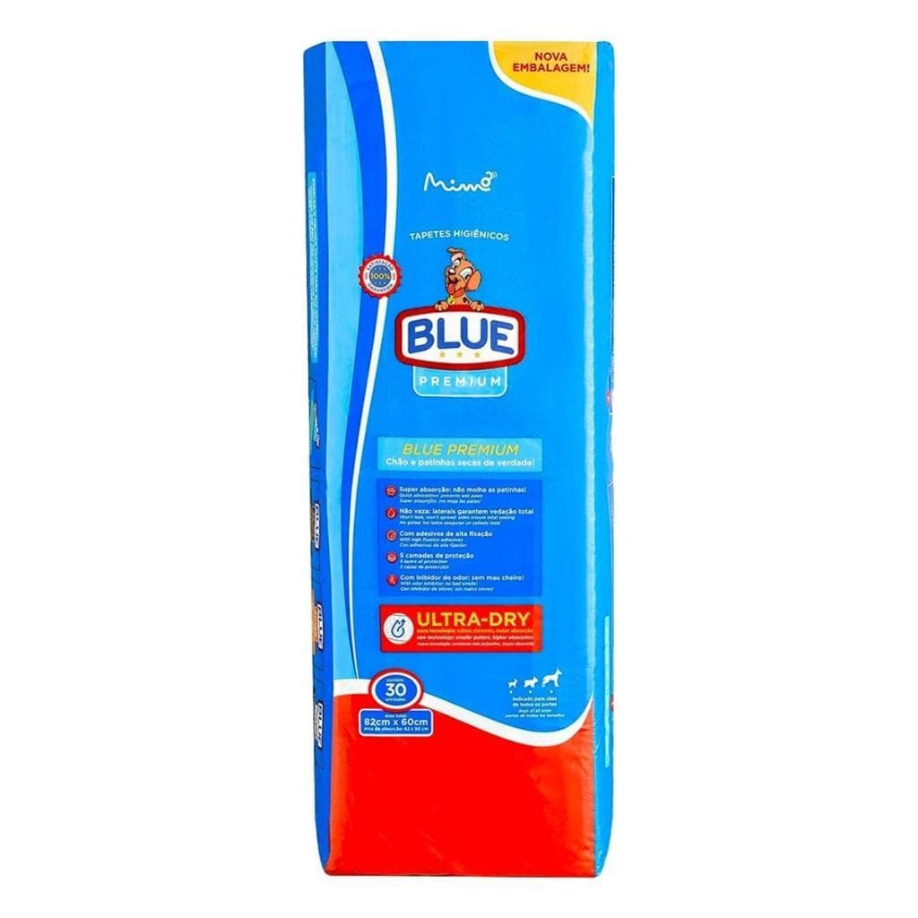 Tapete Higiênico Blue Premium 82x60 cm - 30 Unidades