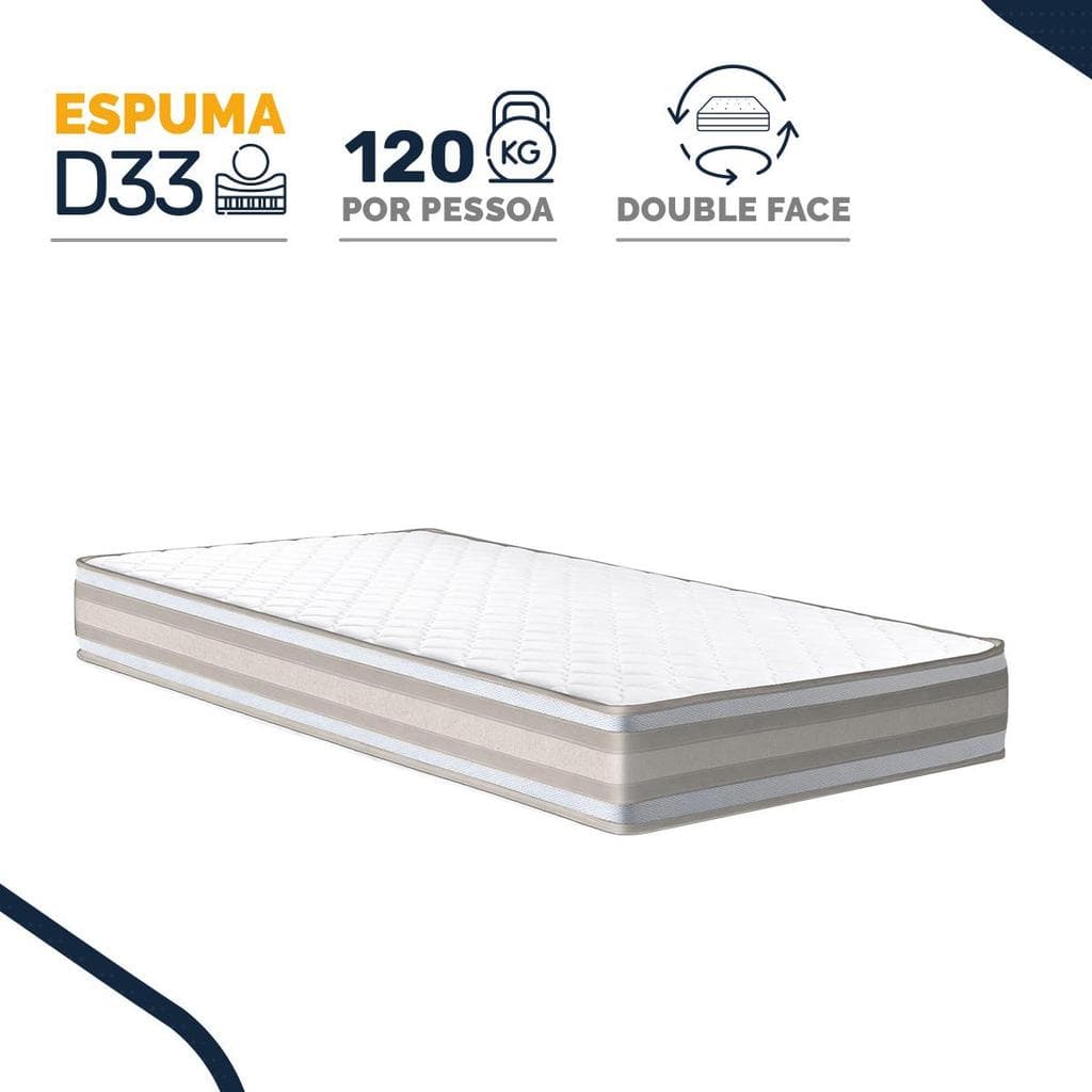 Colchão de Espuma D33 Double Face Territory Hellen Solteiro 88cm