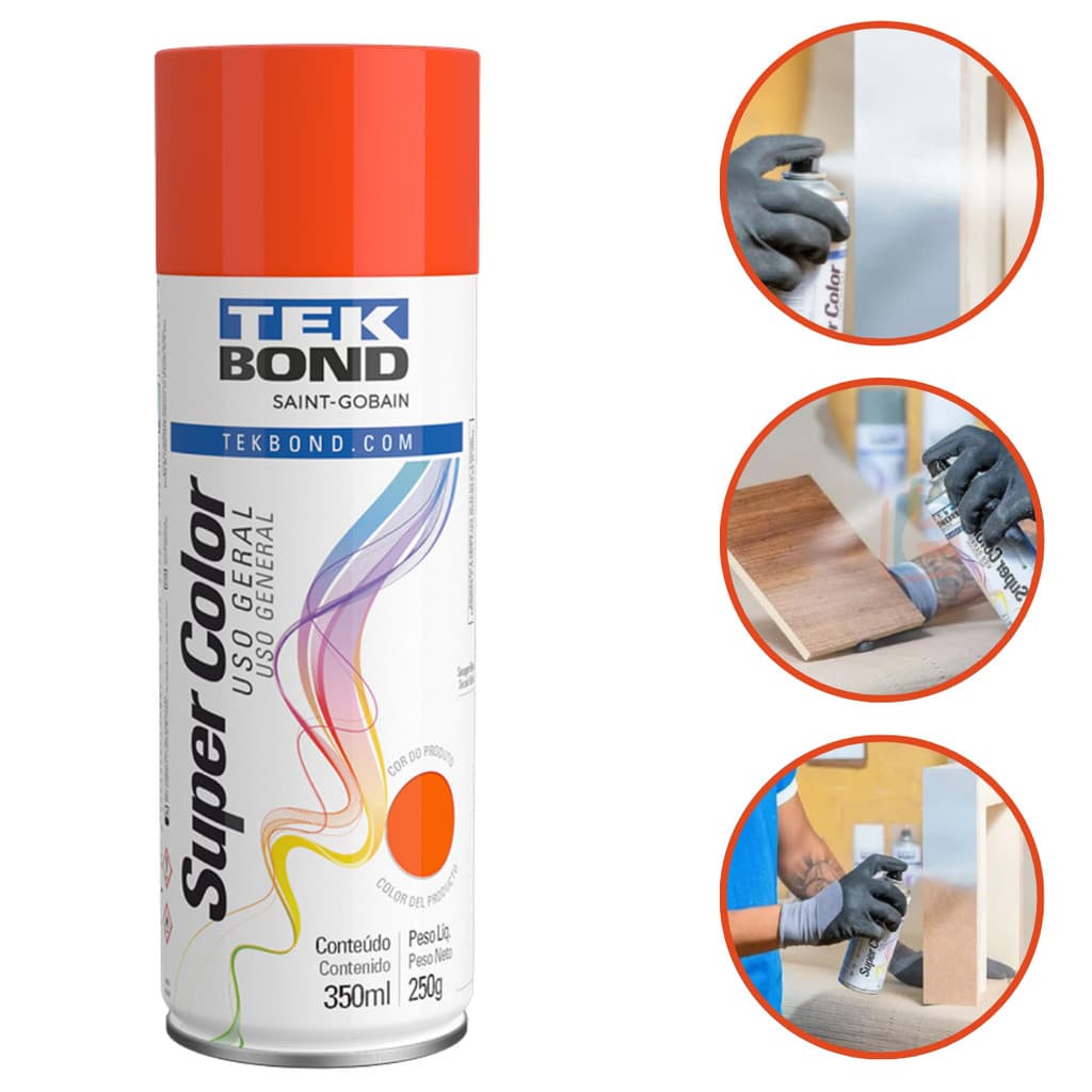 TINTA SPRAY LARANJA USO GERAL 350ML TEKBOND