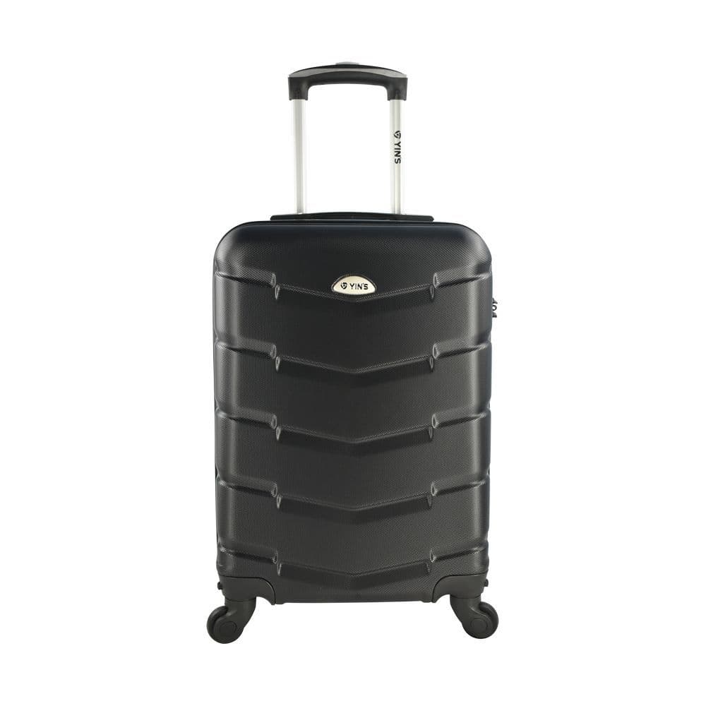 Mala de Bordo Pequena para Viagem em Abs Yins 21209 Cadeado Integrado Rodas Giro 360 Preto