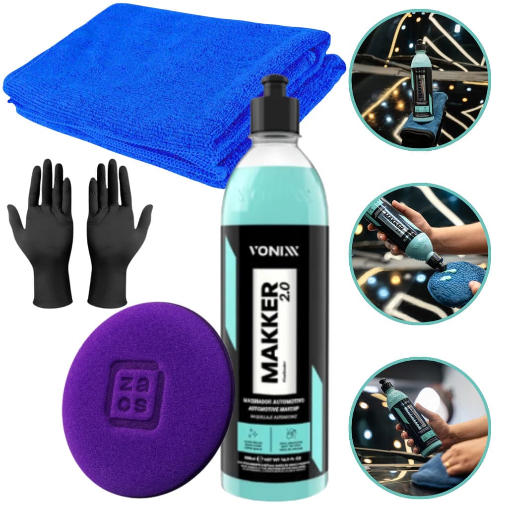 Kit Makker 2.0 500ml Maquiador Automotivo Vonixx + Aplicador + Pano + Luvas