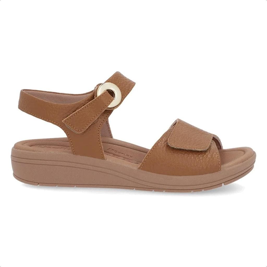Sandália Usaflex Feminina Salto Anabela Ajuste Fecho-Flex Casual AK0508