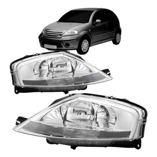 Farol C3 2003 2004 2005 2006 2007 2008 A 2012 Manual Cromado