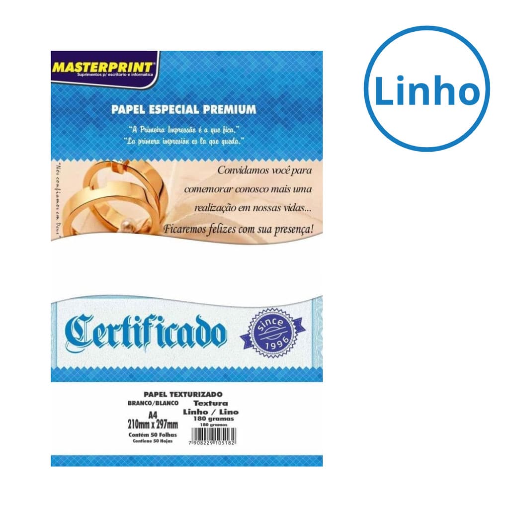 Papel Branco Premium 180g A4 - MASTERPRINT