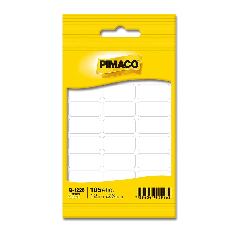 Etiqueta adesiva Q-1226 retangular branca Pimaco