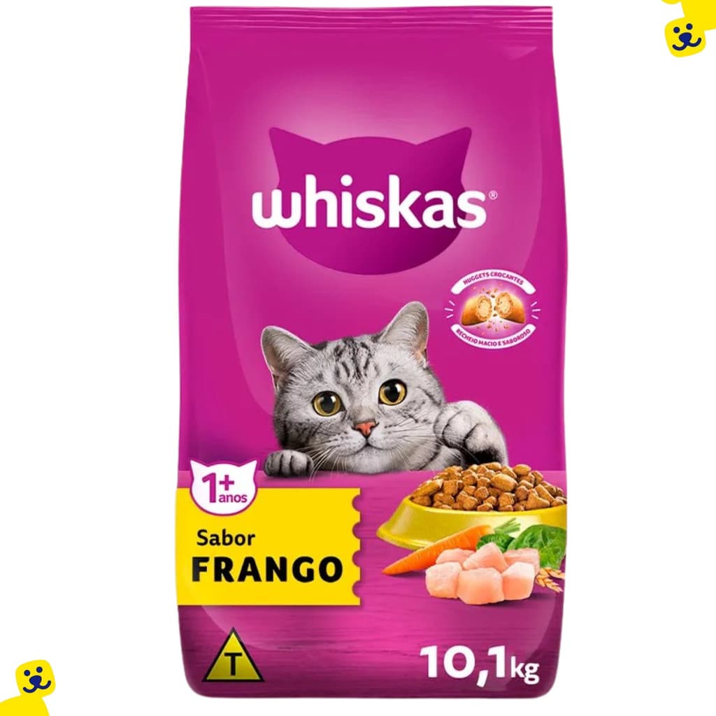 Ração Whiskas 10kg Ração para Gatos Adultos Ração Gato Whiskas Frango Saco de Ração para Gato