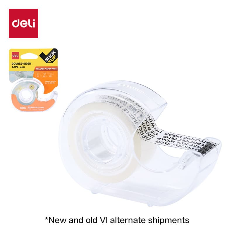 Fita Adesiva Dupla Face Deli Transparente 18mm x 6m Tipo Corretivo para DIY e Escritório