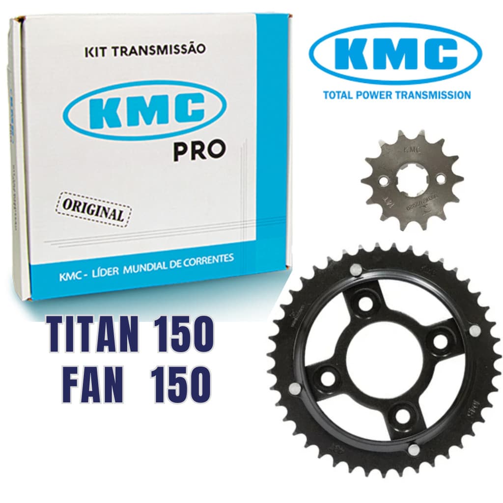 KIT COROA E PINHÃO KMC Fan150 e Titan 150