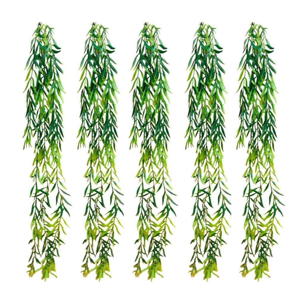 Kit 5 Plantas de folhagem artificial para pendurar Real Pendente Permanente decorar Arranjos e Prateleiras suspensas