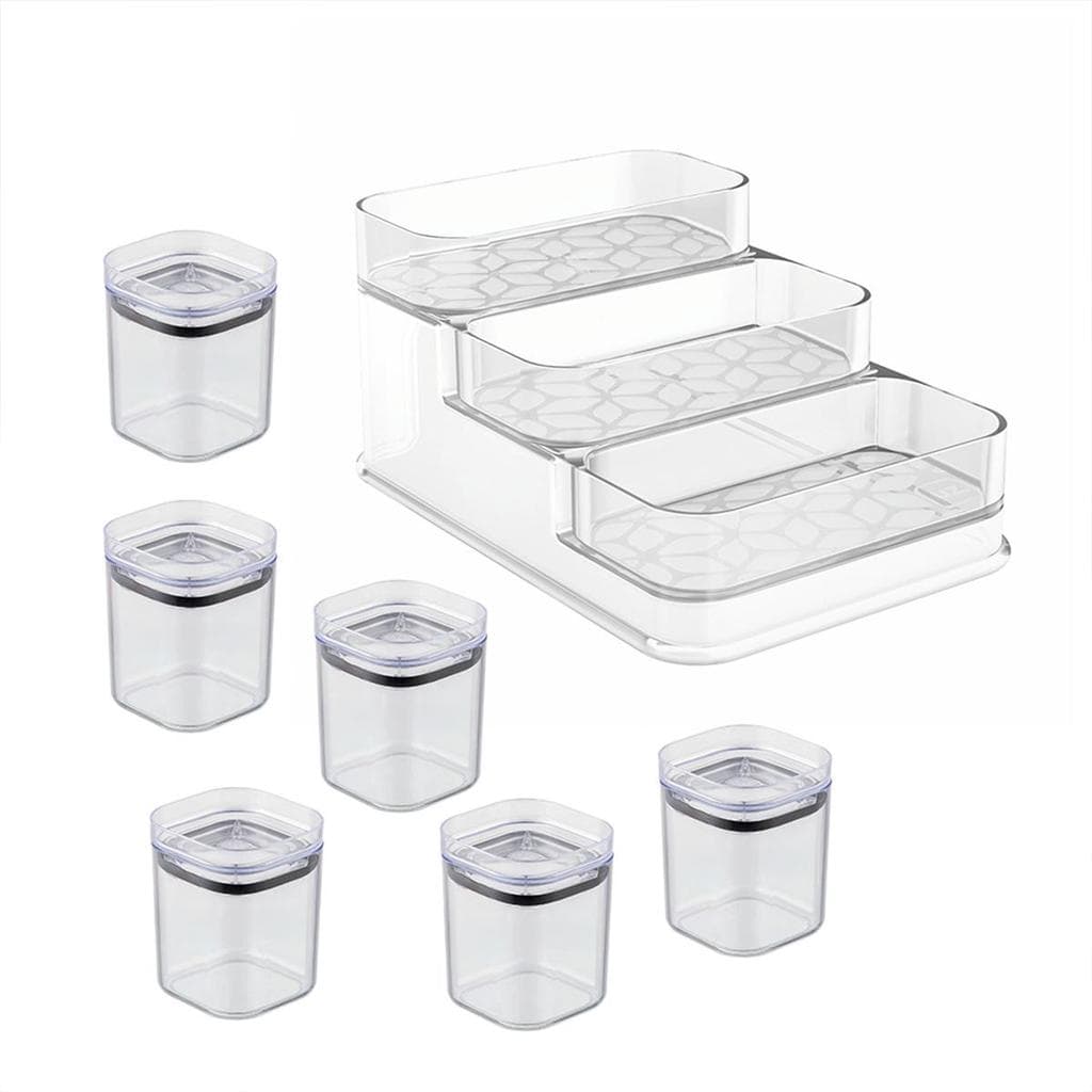 Kit 6 Porta Temperos Condimentos 150ml com Organizador Multinível UZ1997 - UZ