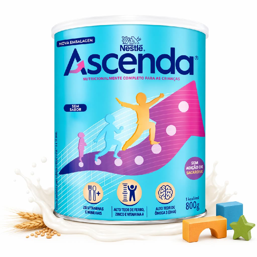 Suplemento Alimentar Infantil Nestlé Ascenda Sem Sabor 800g