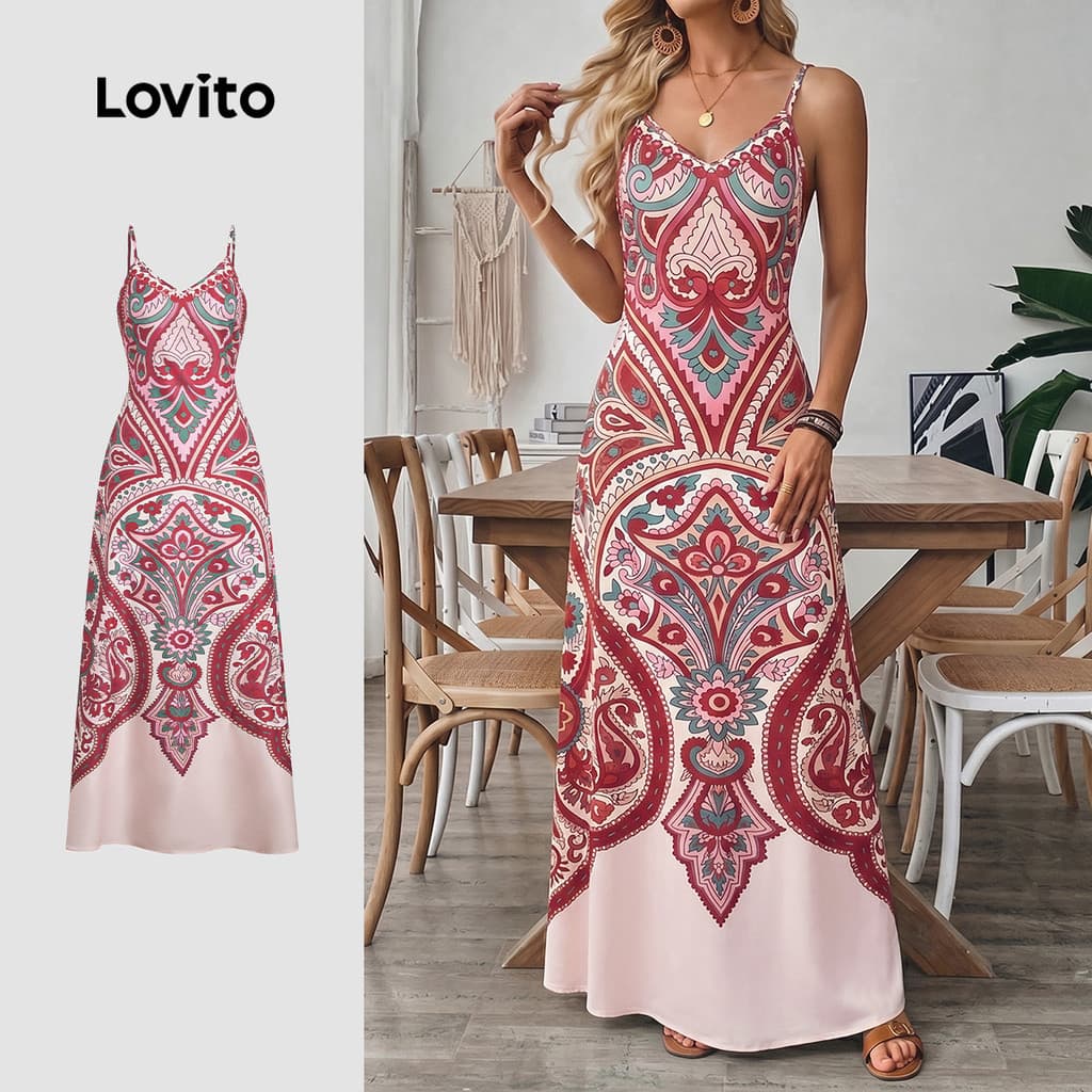 Lovito Férias Vestido Vestido Primavera/verão para Mulheres LK3LD386