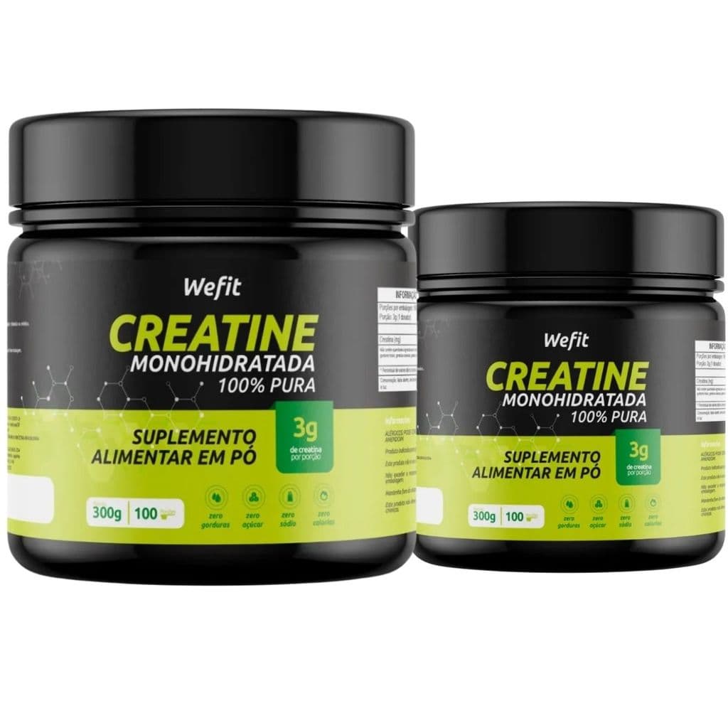 Kit 2x Creatina Monohidratada Pote Com 300g Wefit