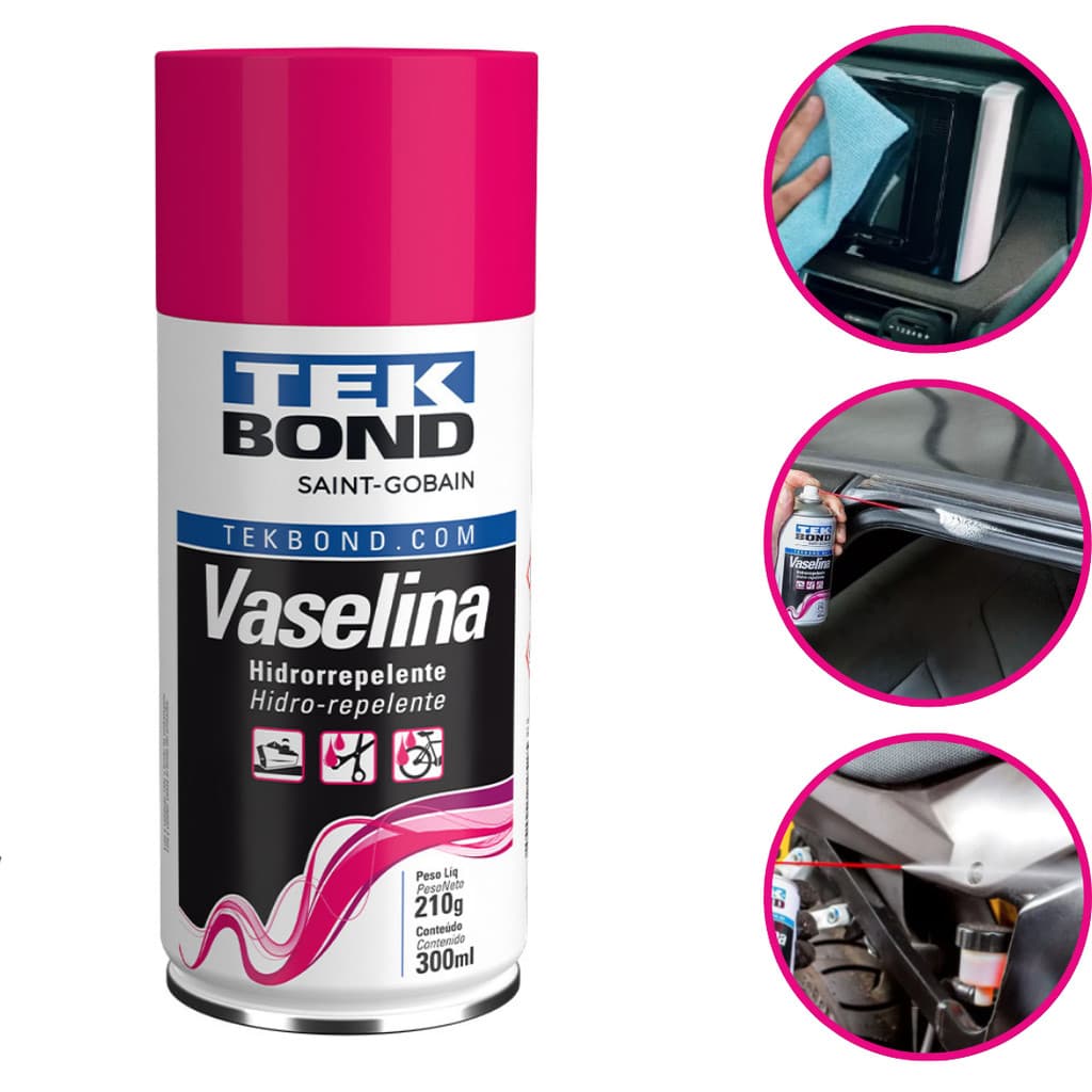 Vaselina Liquida Hidrorepelente Lubrificante Spray  Tekspray 300Ml 210G -Portas Capo Fechaduras