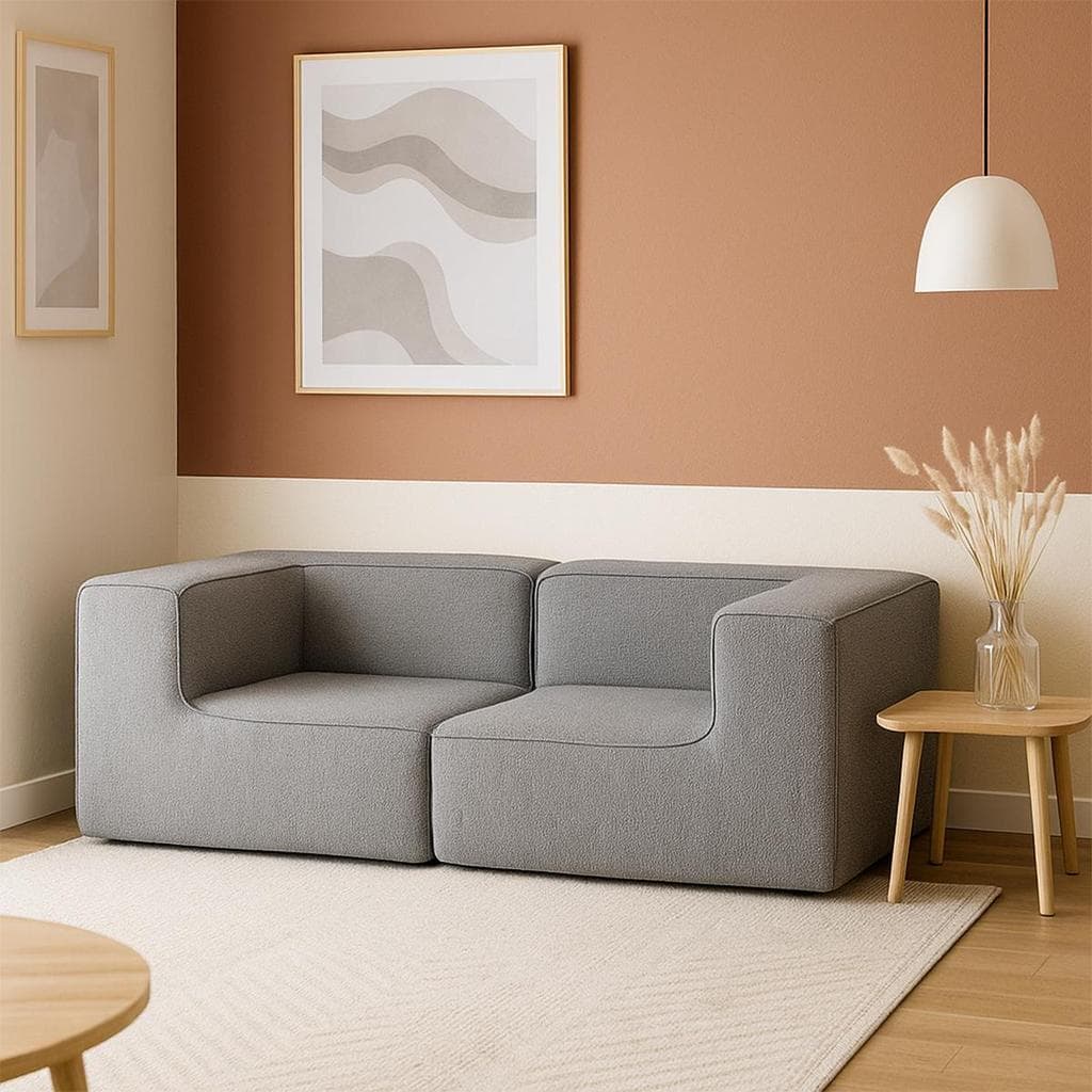 Sofá Modular Flow Boucle- 2 Lugares - 2 Cantos