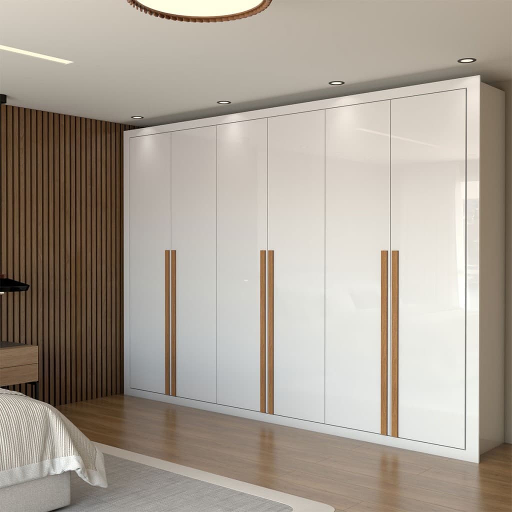 Guarda-Roupa Casal Aura 6 Portas 6 Gavetas Branco - Carioca Móveis Panorama Móveis