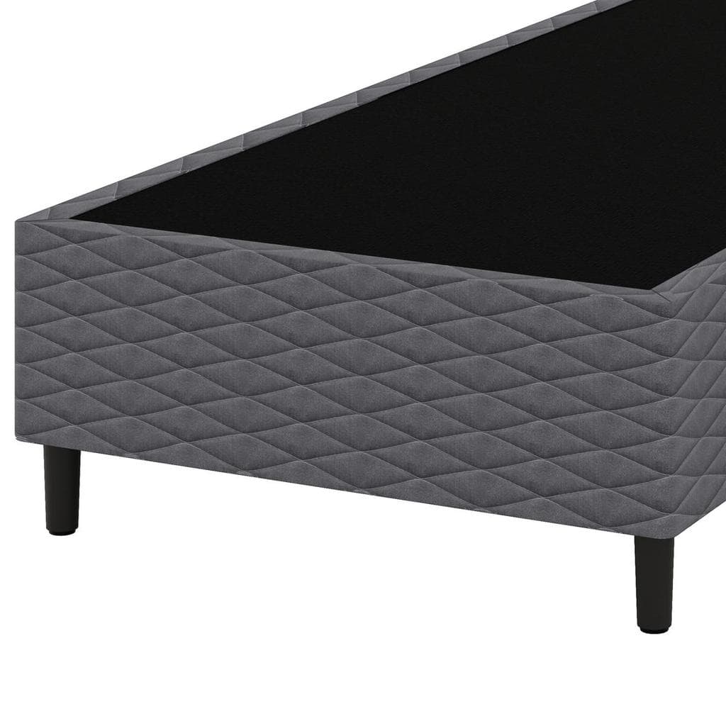 Base Cama Box para Colchão Solteiro 88x188cm Flávia Cinza Umaflex
